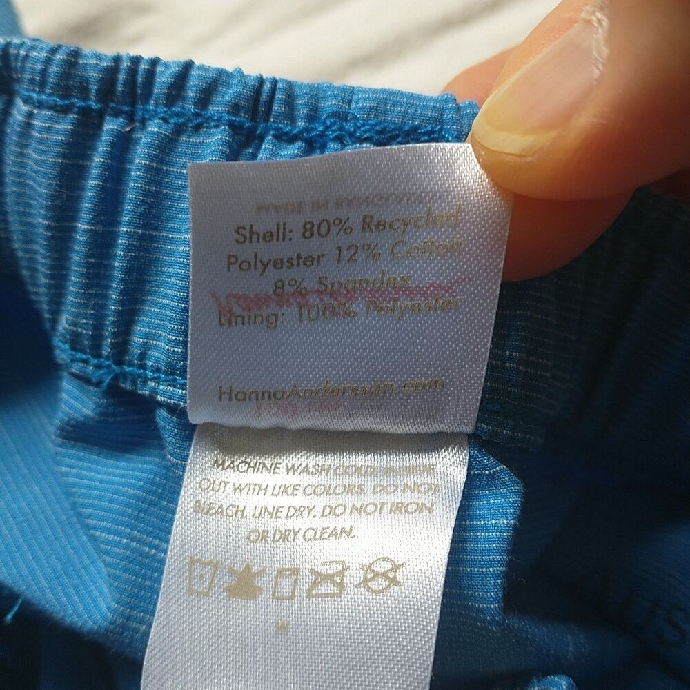 Hanna Andersson Swim Shorts 100 cm US 4 Blue Striped Pockets Drawstring Unlined - Picture 7 of 10